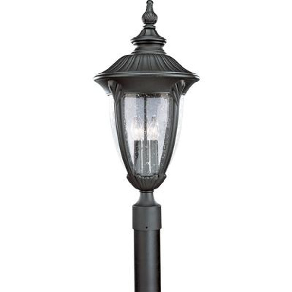 Meridian Collection Textured Black 3-light Post Lantern