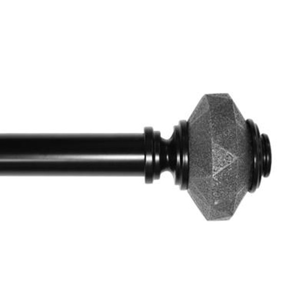 72 Inch &#150; 144 Inch Black Premium 1 Inch Faceted Ellipsoid Rod Set