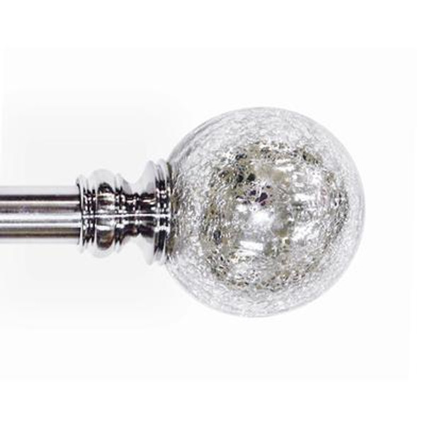 72 Inch &#150; 144 Inch Brushed Nickel Premium 1 Inch Mercury Tinted Glass Sphere Rod Set
