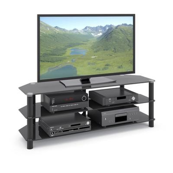 Trinidad Black Glass TV/Component Stand For TVs Up To 60 Inch