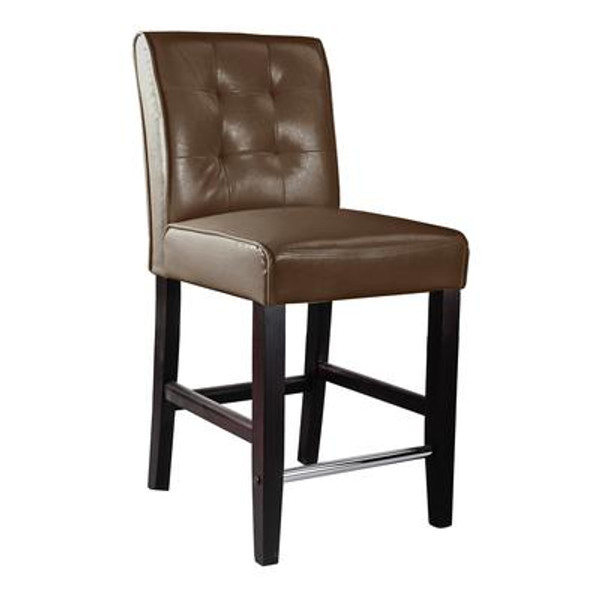 Antonio Counter Height Barstool In Dark Brown Bonded Leather