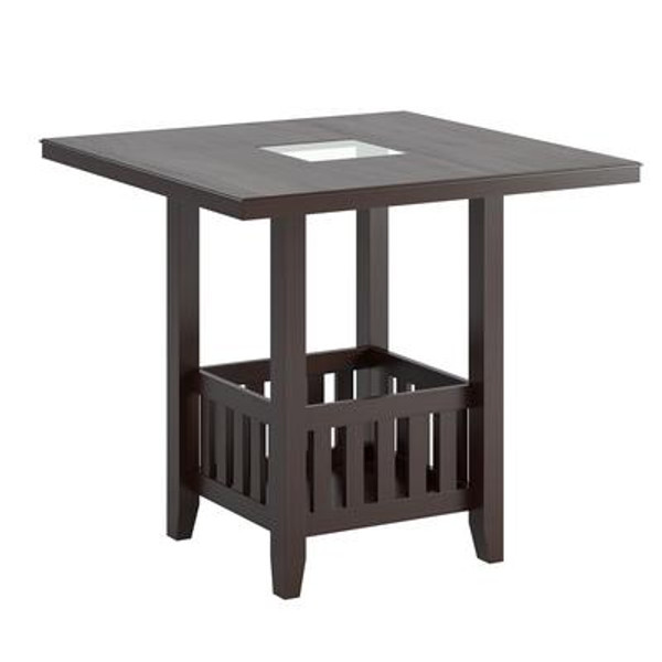 Bistro 36 Inch Counter Height Dark Cocoa Dining Table With Storage