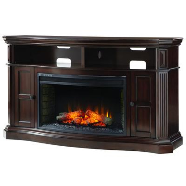 Glenrae 63 Inch Infrared Curved Media Electric Fireplace