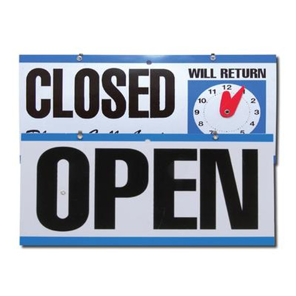 Open/Close Sign With Clock