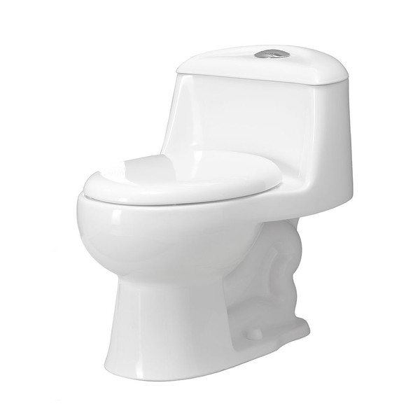 Gemini Dual Flush One Piece 1.6 Gal. Round Bowl Toilet in White With Slow Close Seat