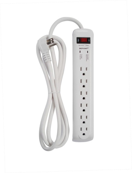 Outlet White Outlet Surge 8 Feet Cord, 45 Degree Angle Flat Plug