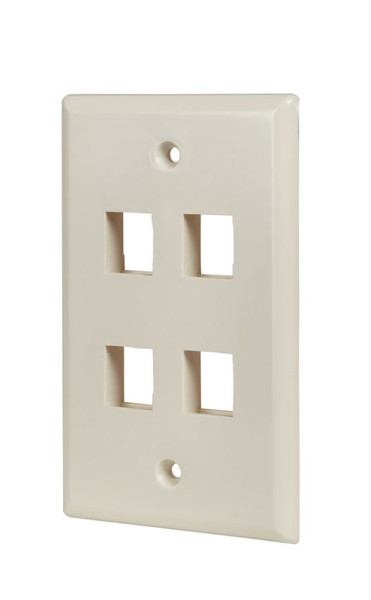 4-PORT WALLPLATE, LT. ALMOND