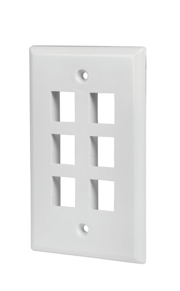 6-PORT WALL PLATE, WHITE