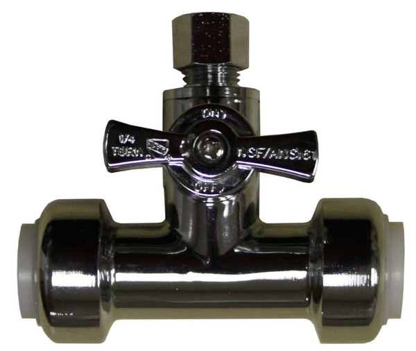 Push'N'Connect Tee Valve 1/2" Inch x 1/2 Inch x 3/8 Inch