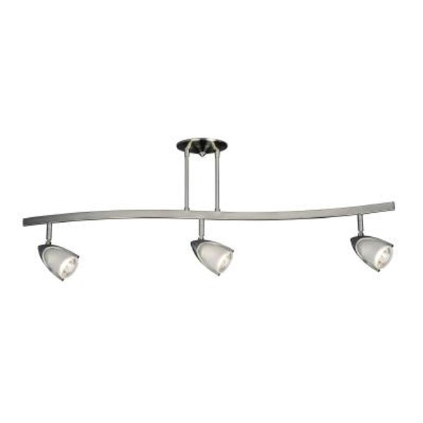 Curved 3 Light Halogen Track Light with Frosted Glass