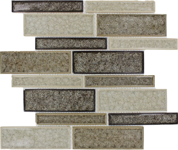 Fossil Canyon Interlocking 12 Inch.  X 12 Inch.  X 8 Mm Glass Mesh-Mounted Mosaic Tile (10 Sq. Feet.  / Case)