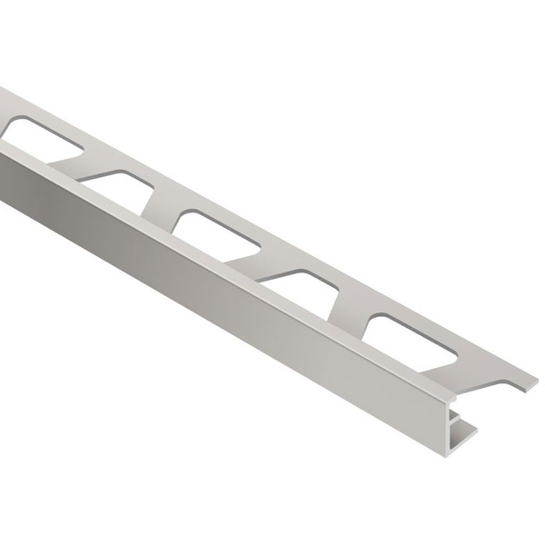 Edge Protection Trim, Straight, 12.5 mm - 1/2 Inch Satin Nickel Anodized Aluminum