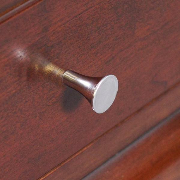 Fluted Round Brass Knob In Polished Chrome Finish