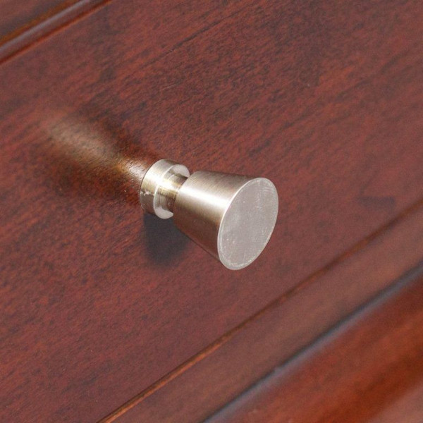 Cone Shaped Brass Round Knob In Brushed Nickel Finish