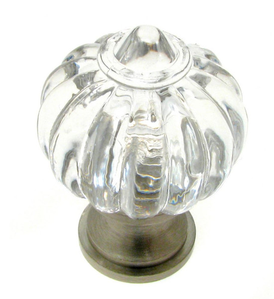 Classic Acrylic Knob - Brush Nickel, Acrylic - 28 Mm Dia.