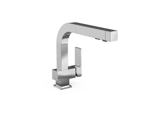 Carré Single Lever Pull-Out Kitchen Faucet - Chrome