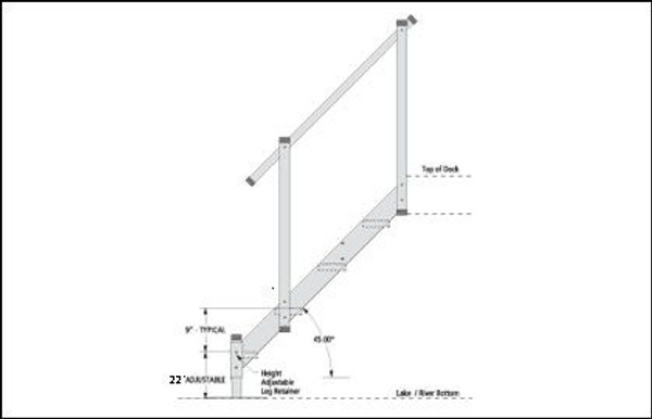 Aluminum Dock Stairs  4 Steps