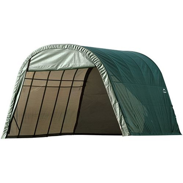 Green Cover Round Style Shelter - 13 Feet x 24 Feet x 10 Feet