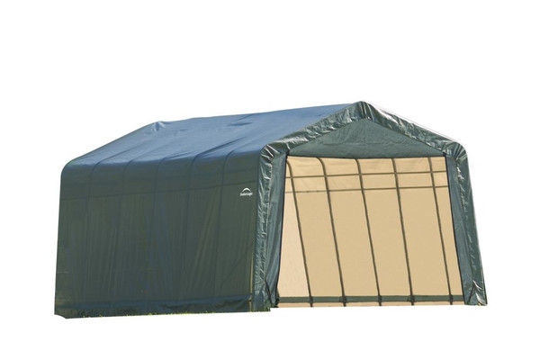 Green Cover Peak Style Shelter - 12 Feet x 28 Feet x 8 Feet