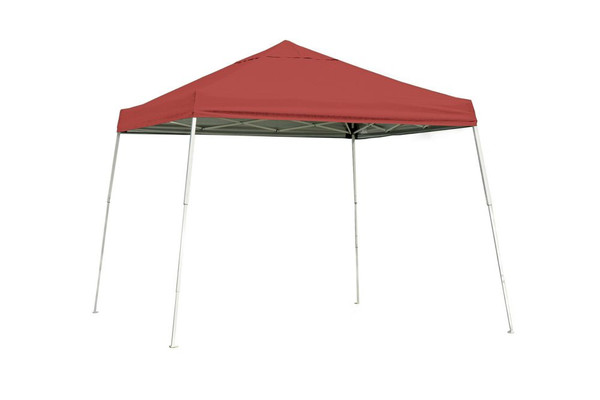 Sport Pop-Up Canopy, 12 x 12, Slant Leg, Red Cover with Storage Bag