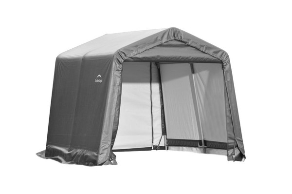 Grey Cover Peak Style Shelter - 11 Feet x 12 Feet x 10 Feet