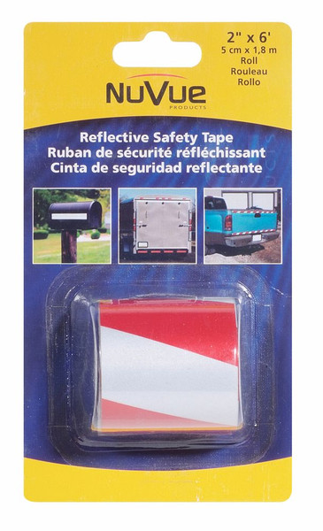 Reflective Tape Red/White Barrel Stripe, 2" x 6' Roll