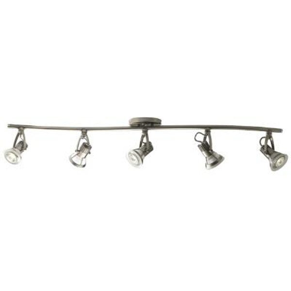 Vortex 5 Light Track Kit in Platinum Finish with Frosted Glass Shade