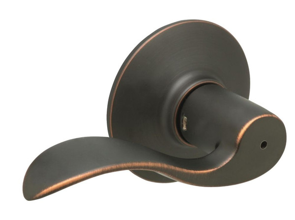 Locking Interior Bed & Bath Lever, Accent, Aged Bronze