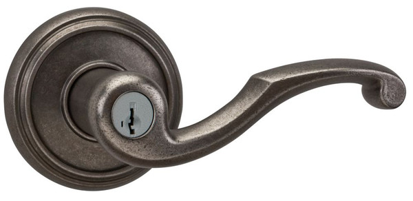 Weiser Maya Keyed Entry Lever Featuring SmartKey Technology, Rustic Pewter Finish