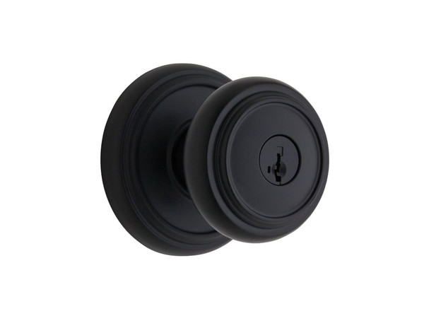 Weiser Wickham Keyed Entry Knob Featuring SmartKey Technology, Iron Black Finish