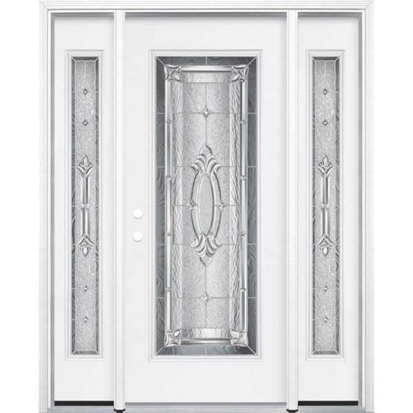 67"x80"x4 9/16" Providence Nickel Full Lite Right Hand Entry Door with Brickmould