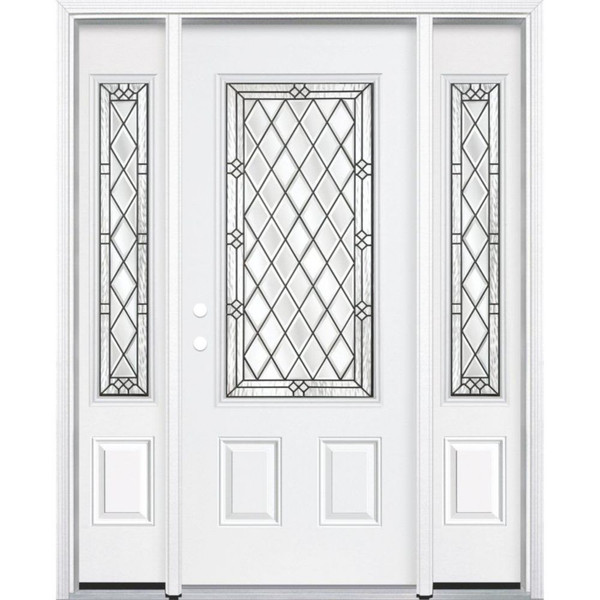 65"x80"x4 9/16" Halifax Antique Black 3/4 Lite Right Hand Entry Door with Brickmould