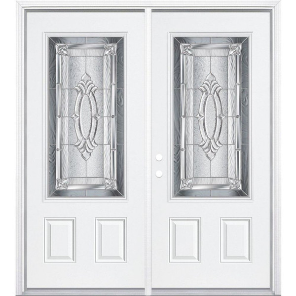 72"x80"x4 9/16" Providence Nickel 3/4 Lite Right Hand Entry Door with Brickmould