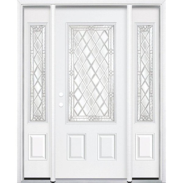 65"x80"x4 9/16" Halifax Nickel 3/4 Lite Right Hand Entry Door with Brickmould