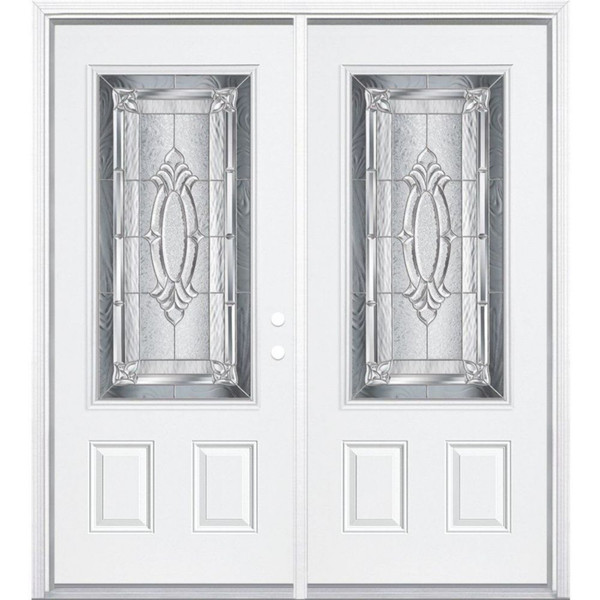 68"x80"x4 9/16" Providence Nickel 3/4 Lite Left Hand Entry Door with Brickmould