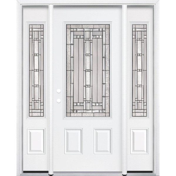 69"x80"x6 9/16" Elmhurst Antique Black 3/4 Lite Right Hand Entry Door with Brickmould