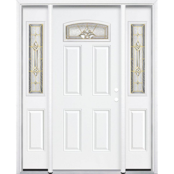 65"x80"x6 9/16" Providence Brass Camber Fan Lite Left Hand Entry Door with Brickmould