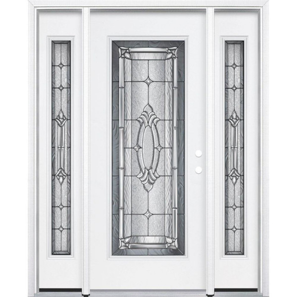 65"x80"x6 9/16" Providence Antique Black Full Lite Left Hand Entry Door with Brickmould