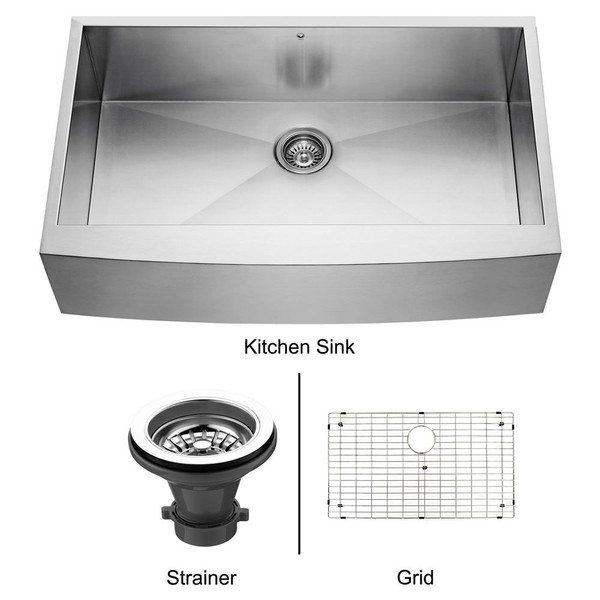 Stainless Steel Farmhouse Kitchen Sink Grid and Strainer 16 gauge 36 Inch