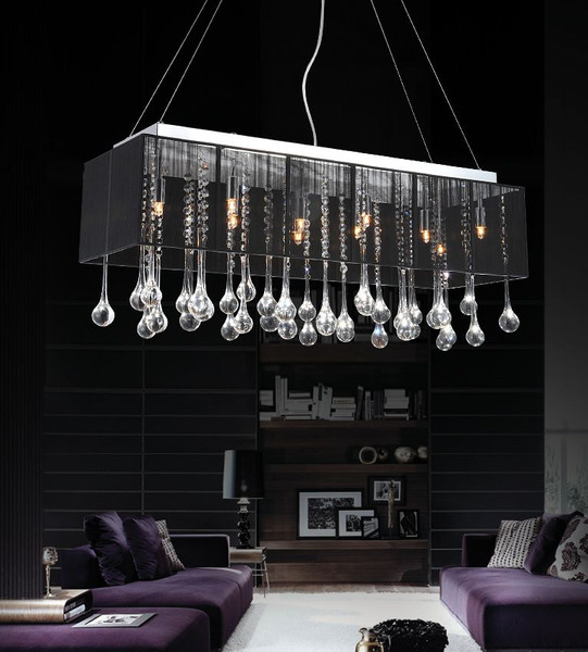 48 Inch Pendant Fixture With A Black Shade