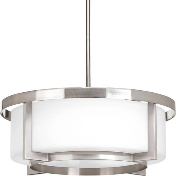 Dynamo Collection 3 Light Brushed Nickel Semi-flushmount