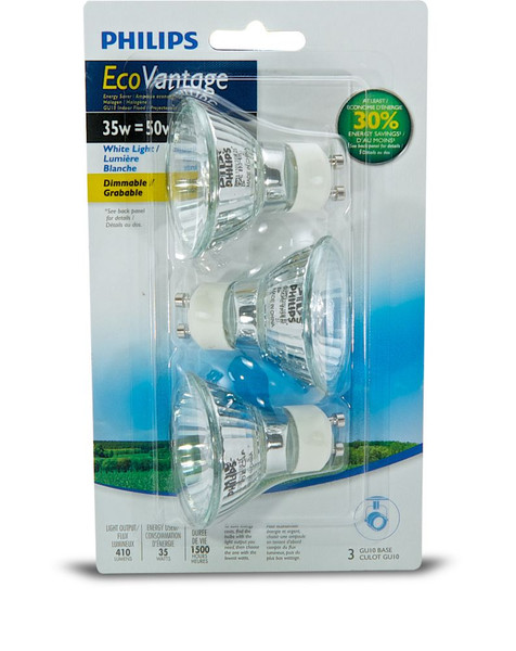 Eco Vantage 35W = 50W GU10 Flood - 3 Pack