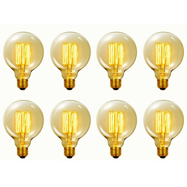 60Watt VintageEdison G40Vanity Tungsten Incandescent Filament Light Bulb,E26Base,Antique Edison8Pack