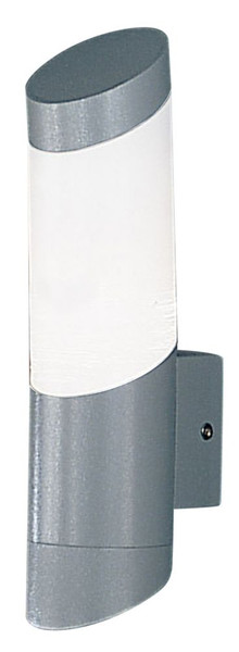 Sail 1 Outdoor Wall Light 1l, Silver Finish, Opal Frosted Plastic Shade