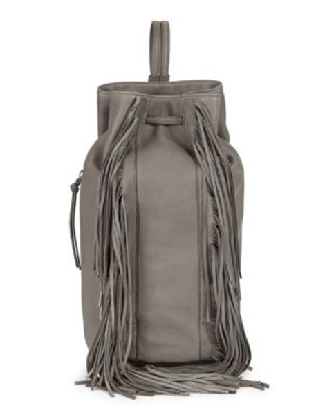 Kenneth Cole Fringed Leather Sling Bag - CHARCOAL