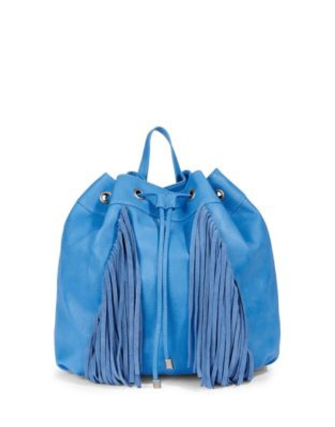 Steve Madden Bteagan Fringe Drawstring Backpack - BLUE