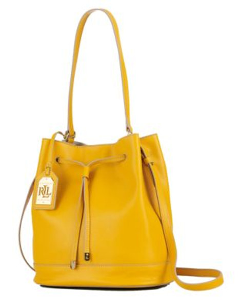 Lauren Ralph Lauren Crawley Leather Drawstring Bag - AMBER