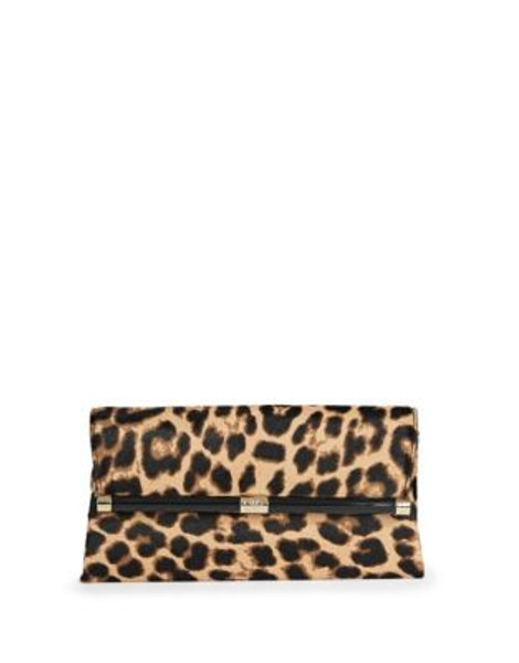 Diane Von Furstenberg Framed Calf Hair Envelope Clutch - LEOPARD