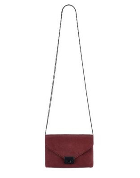 Loeffler Randall Calf Hair Envelope Clutch Bag - MAROON