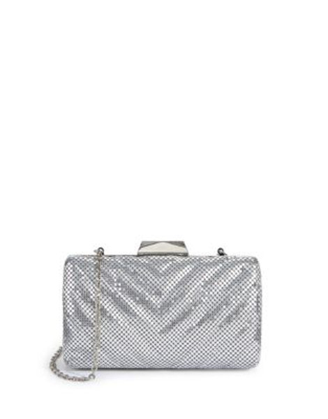 Jessica Mcclintock V-Quilt Mesh Minaudiere - SILVER